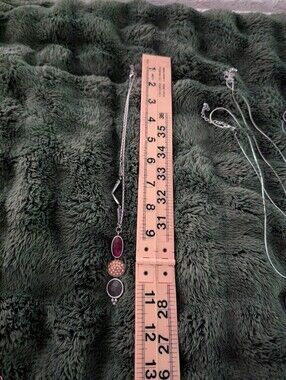 Silver Pendant Necklace with Burgundy, Rose Gold and Black Accents